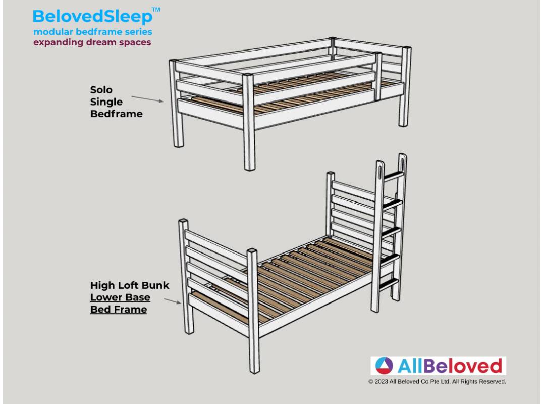 High Loft Bunk - Lower Base Bed Frame only