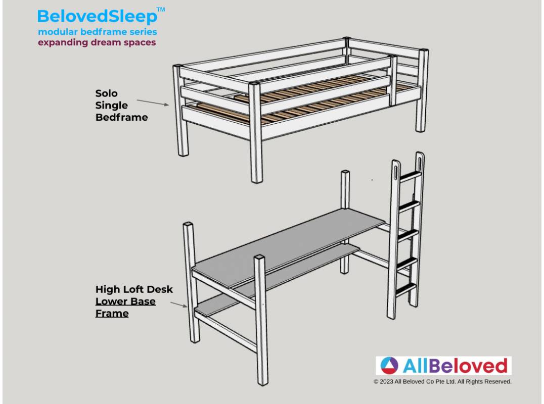 High Loft Desk - Lower Base Frame only